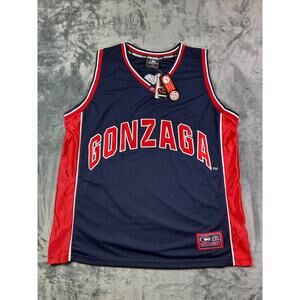 Vintage Gonzaga Bulldogs Basketball Jersey Colosseum XL Navy Red‎ #33 NCAA NWT
